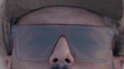 A close up of a man wearing shades